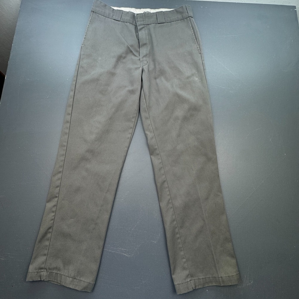 Dickies 874 Work Pants Men's 34x30 Gray Original Fit Straight Leg Durable Twill